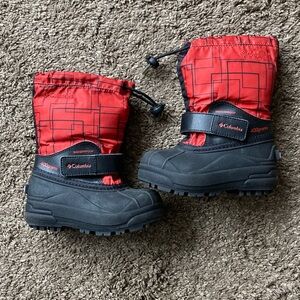 Columbia Red and Black Kids' Snow Boots